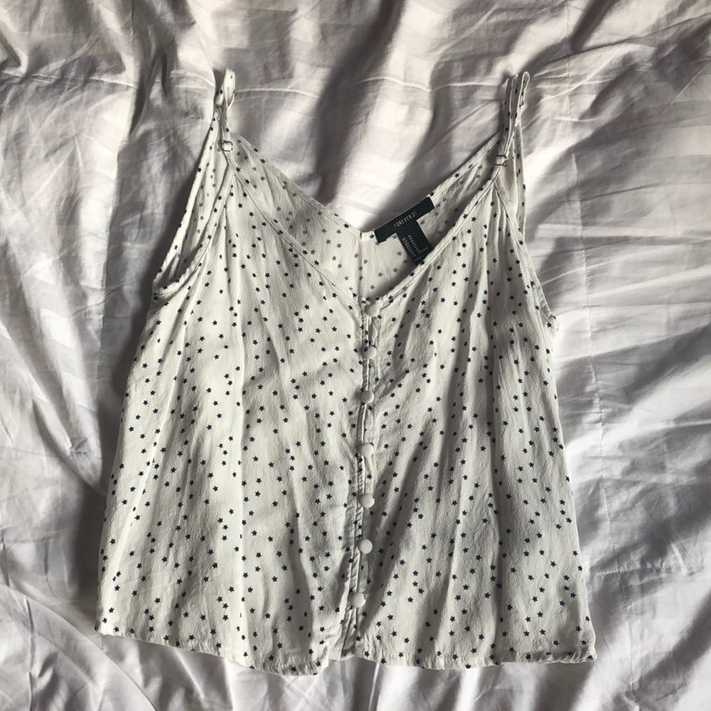 white cropped tank
